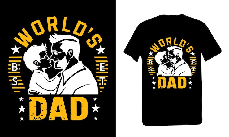 Vector feliz día del padre tipografía ilustración vectorial diseño gráfico para camiseta de color blanco y negro