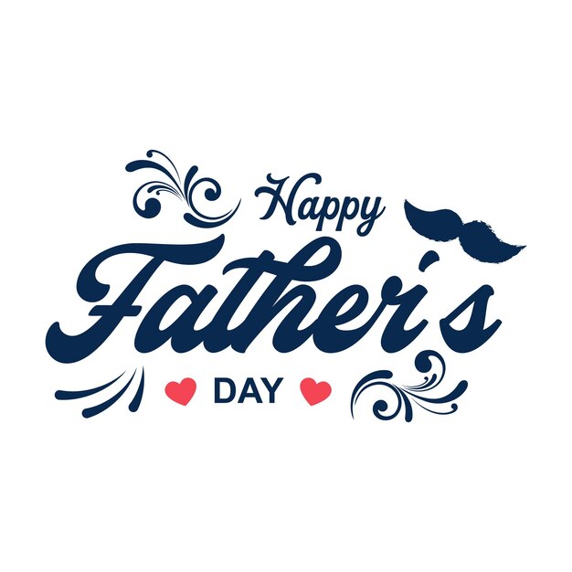 Feliz día del padre vector de letras caligrafía hecha a mano ilustración vectorial tarjeta de día del padre