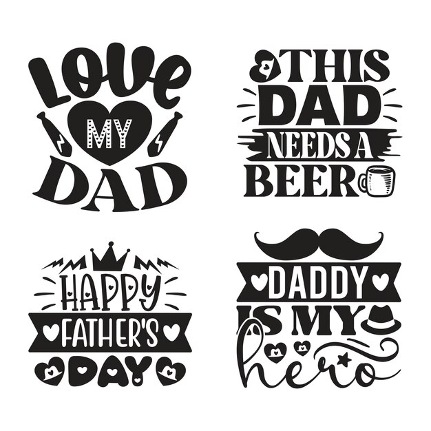 Vector feliz día de los padres camiseta y diseño svg papá papá papa padre svg citas diseño de camiseta