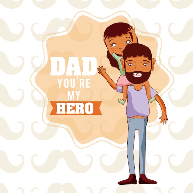 Feliz día de padres divertidos dibujos animados