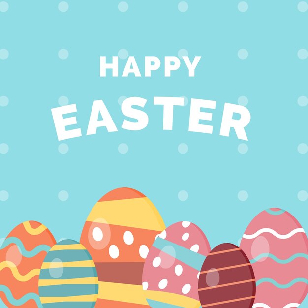 Feliz día de Pascua con diseño dibujado a mano pancarta y cartel de Pascua