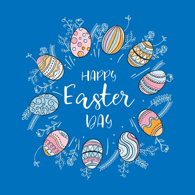 Feliz día de Pascua pancarta y diseño de cartel
