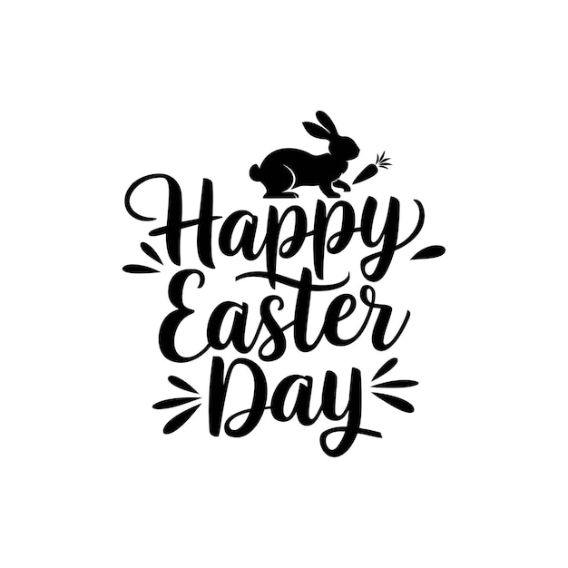 feliz día de pascua silueta de letras