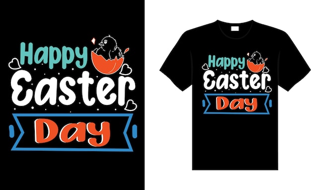 Feliz Día de Pascua Tipografía letras Diseño de camiseta