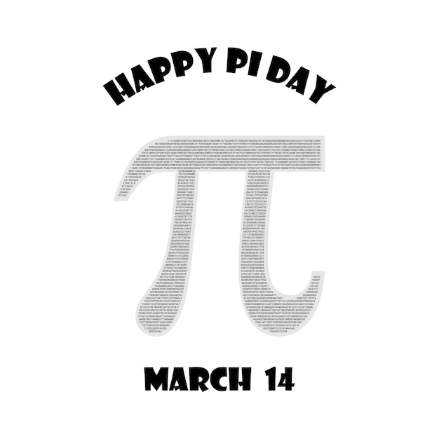 Feliz día de pi 14 de marzo número pi tarjeta de felicitación artesanía diseño plantilla póster redes sociales