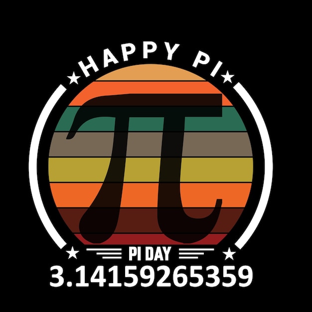 Feliz día de Pi 314159265359 Cita motivacional del día de Pi Diseño de camisetas vectoriales Gráficos