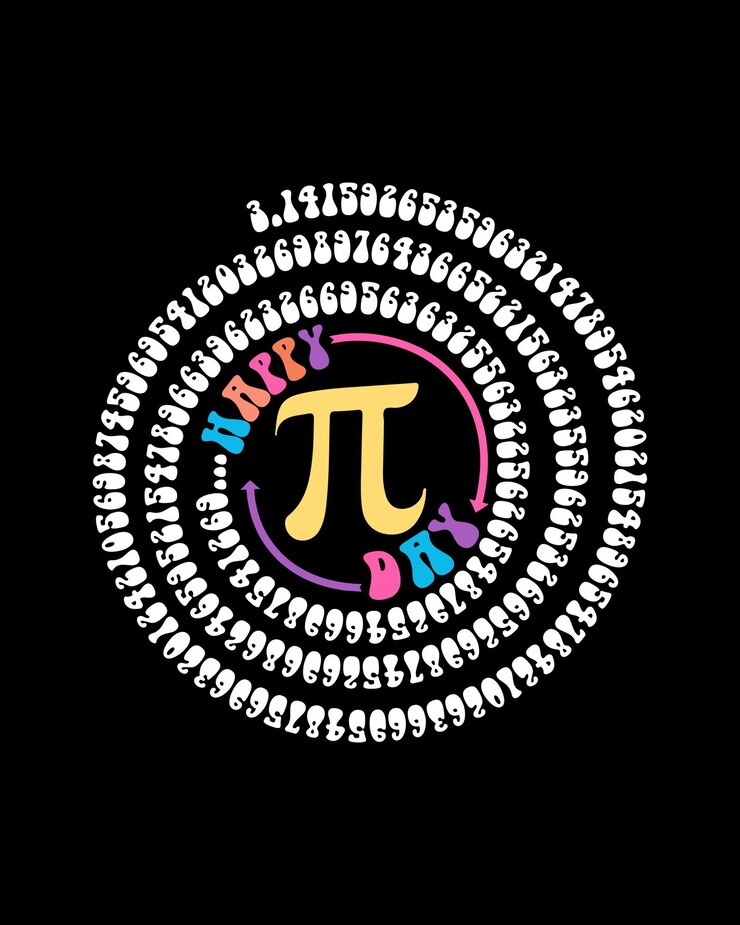 Vector feliz día pi modelo de diseño de camiseta de impresión