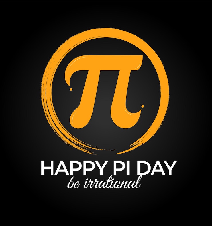 Vector feliz día de pi sea irracional pi símbolo del icono con trazo de pincel redondo aislado en fondo blanco