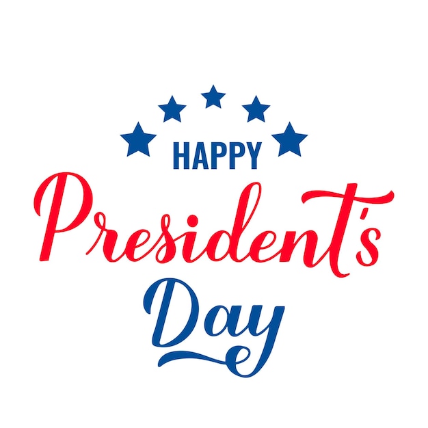 Feliz día de los presidentes caligrafía letras tipografía patriótica estadounidense cartel fácil de editar plantilla vectorial para diseño de logotipo pancarta tarjeta de felicitación tarjeta postal volante etc.