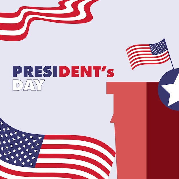 feliz día de los presidentes vector de diseño