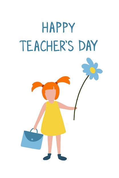 Feliz Día del Profesor. Tarjeta de felicitación para el mentor. Imagen vectorial aislada.