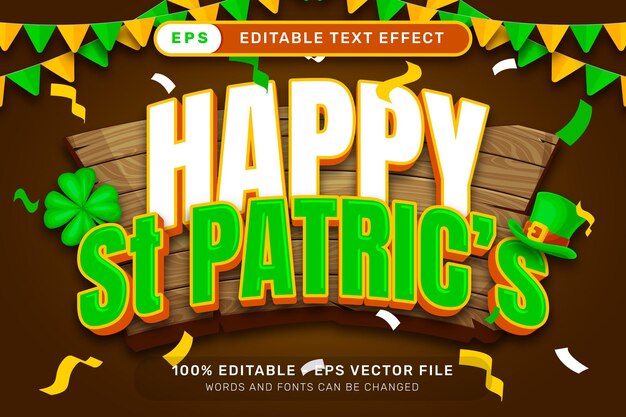 Feliz día de San Patricio Efecto de texto