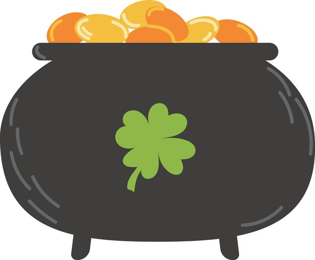 Feliz día de San Patricio elementos mega conjunto con trébol verde trébol verde cerveza oro monedas una olla
