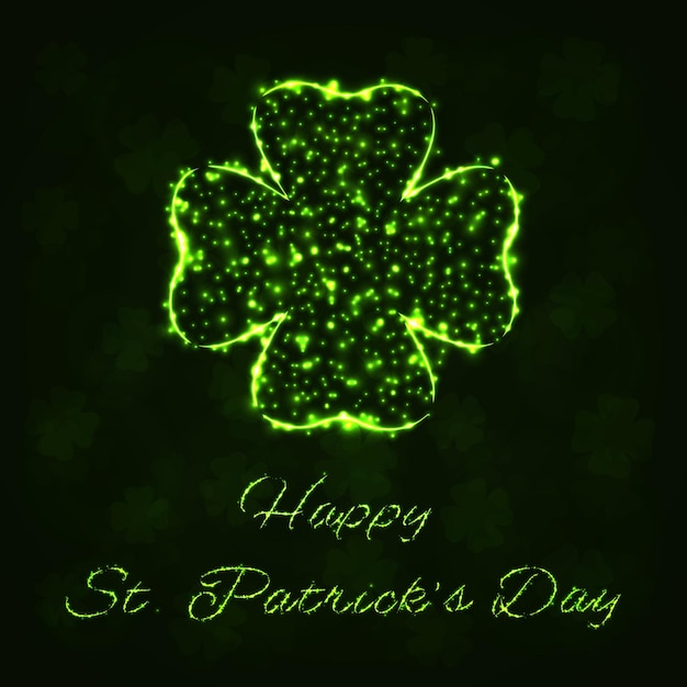 Feliz día de San Patricio fondo silueta de luces