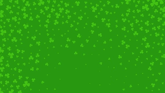 Feliz día de San Patricio fondo verde Patrón de hojas de trébol verde Ilustración vectorial