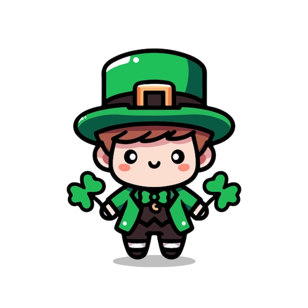 Feliz día de San Patricio, una ilustración de leprechaun muy linda.