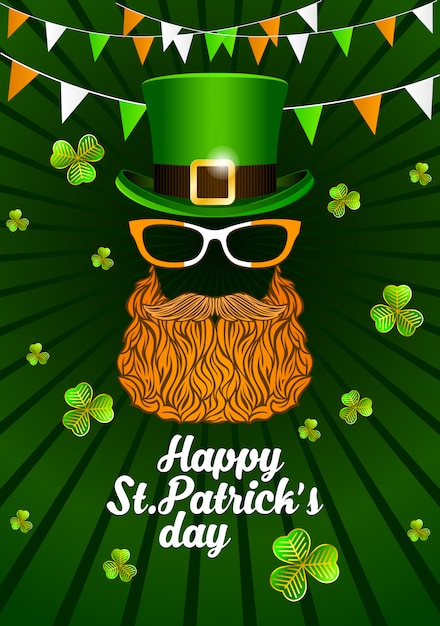 Feliz día de san patricio plantilla para tarjeta de felicitación.