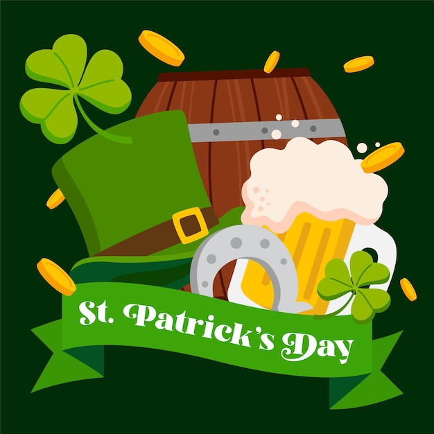 Feliz Día de San Patricio Vector Post Ilustración