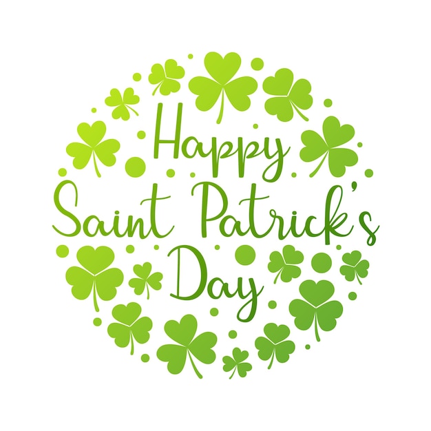 Feliz día de San Patricio vector redondo brillante ilustración o banner