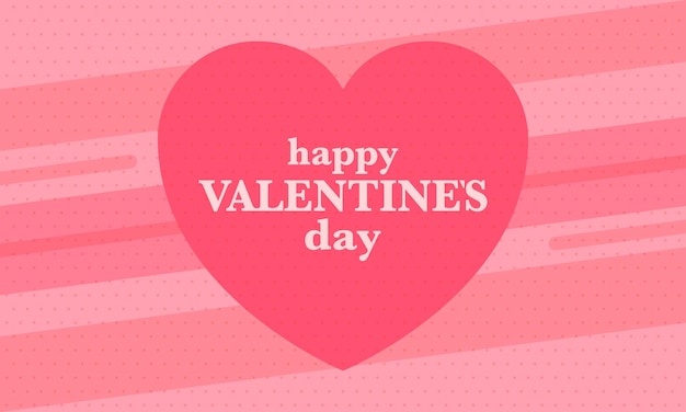 Feliz día de San Valentín 14 de febrero Fiesta romántica para parejas de amantes Forma del corazón Rojo y rosa