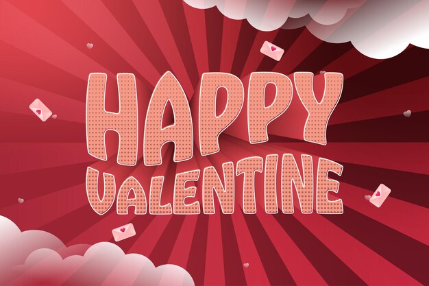 Feliz día de San Valentín 2024 Gradiente granulado Elemento de fondo Vector