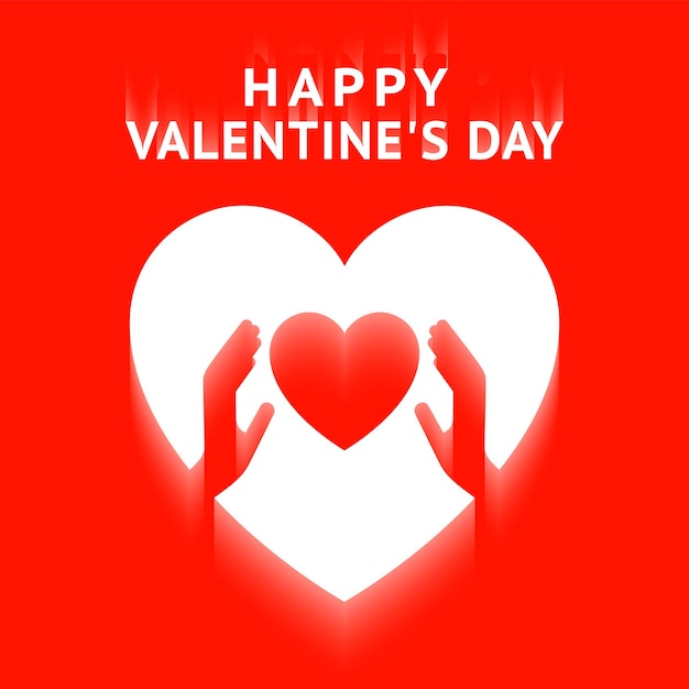 Feliz día de San Valentín banner manos gesto con corazón