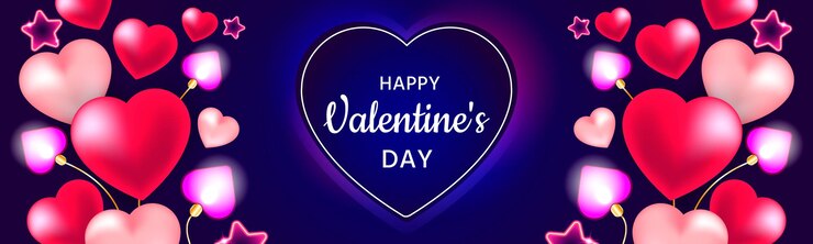 Feliz día de San Valentín banner de vacaciones