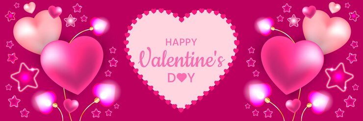 Feliz día de San Valentín banner de vacaciones