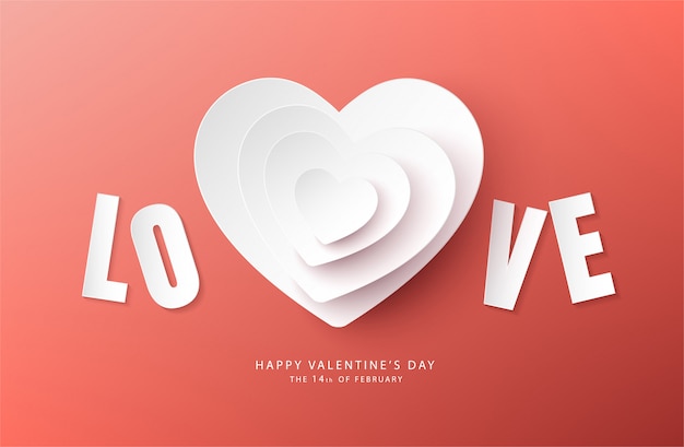 Feliz día de San Valentín banner vector diseño