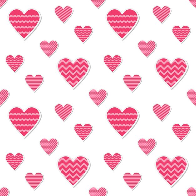 Feliz día de San Valentín bicicleta rosa de patrones sin fisuras con una cesta de flores y un lindo cachorro