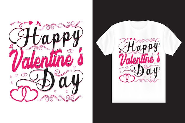 Vector feliz dia de san valentin camiseta