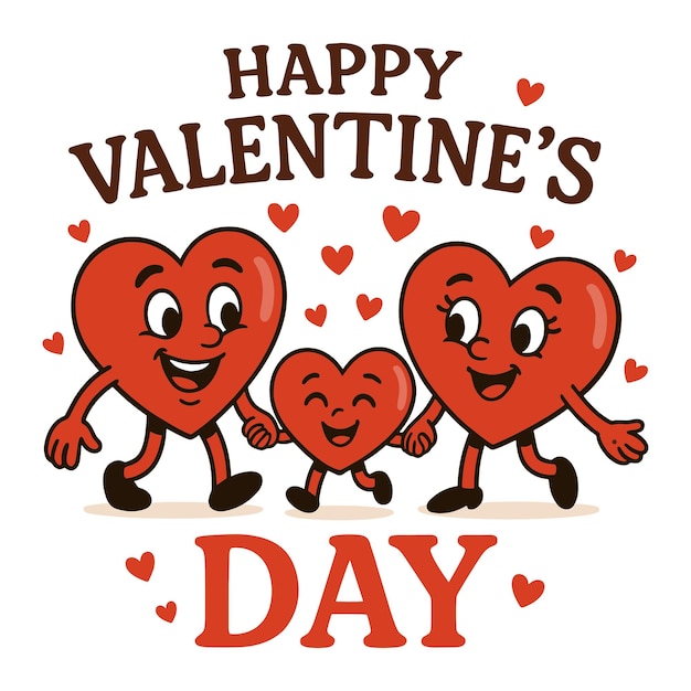 Feliz día de San Valentín, celebración familiar del corazón