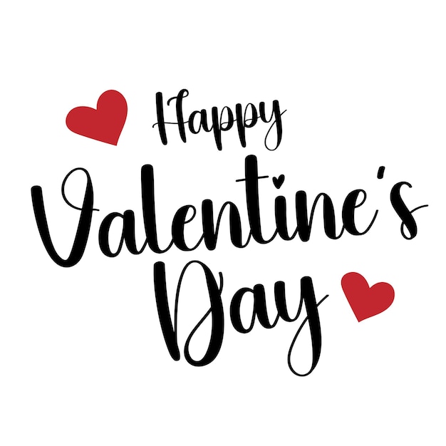 Feliz día de San Valentín Celebración letras corazones de San Valentín