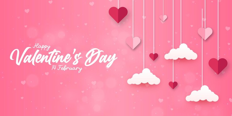 Feliz día de San Valentín con la composición creativa del amor de los corazones Ilustración vectorial