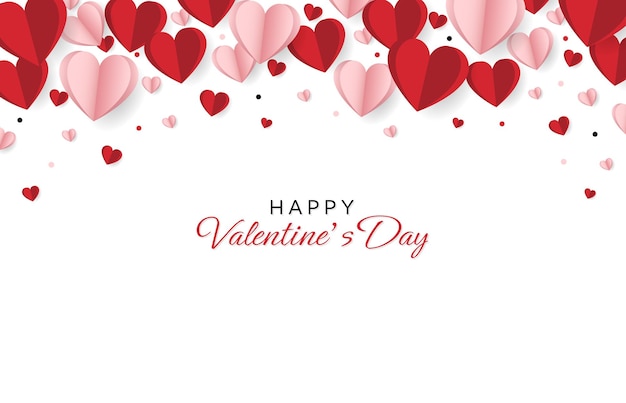 Feliz día de San Valentín con la composición creativa del amor de los corazones Ilustración vectorial
