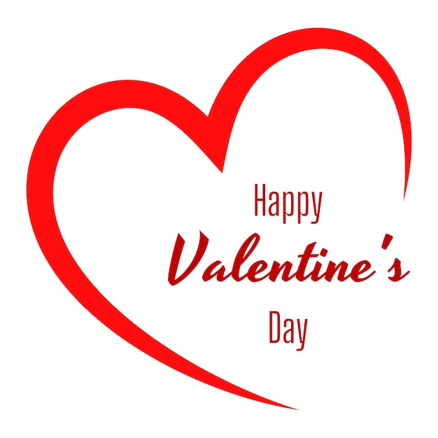 Feliz día de San Valentín corazón rojo