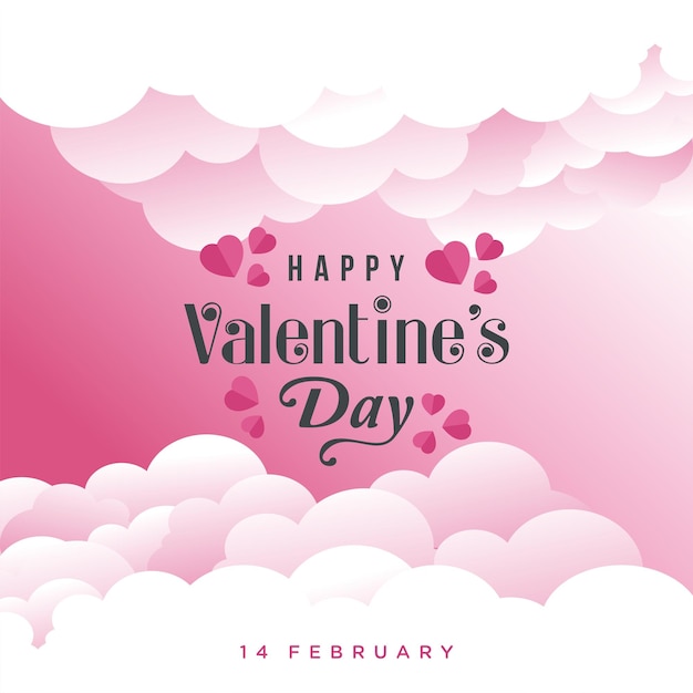 Feliz día de San Valentín y corazón rosa