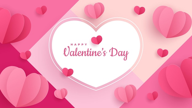 Feliz día de San Valentín cortado en papel