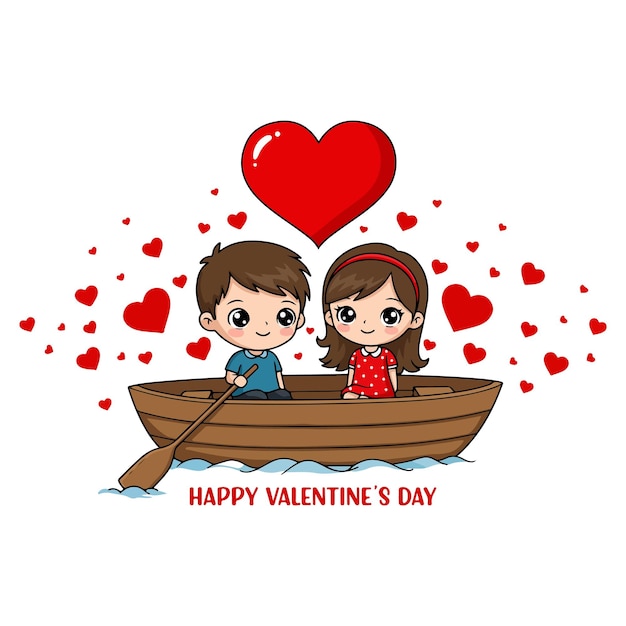 Feliz día de San Valentín creativa celebración del día de San Valentine con una pareja romántica