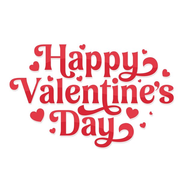 Feliz día de San Valentín decorativo dibujado a mano letras tarjeta de felicitación ilustración vectorial