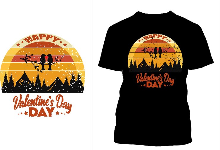 Vector feliz día de san valentín diseño de camisetas