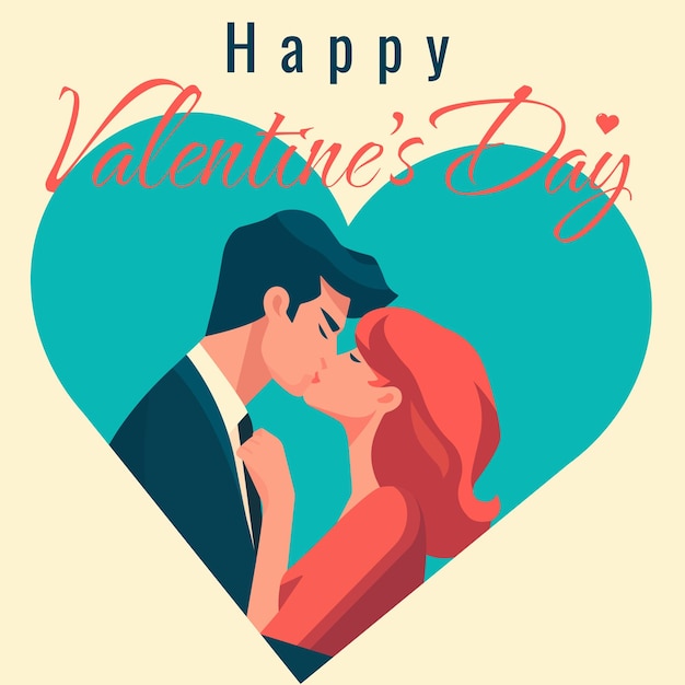Feliz día de San Valentín diseño de postales retro