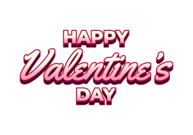 Feliz día de San Valentín 39 efecto de texto en aspecto 3D