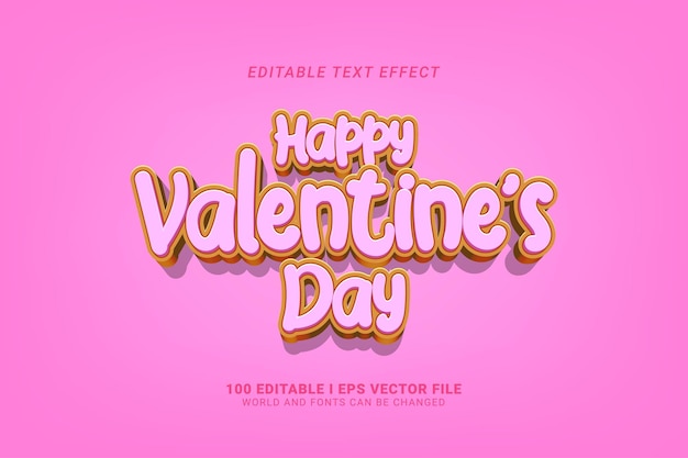 Feliz día de San Valentín Efecto de texto editable