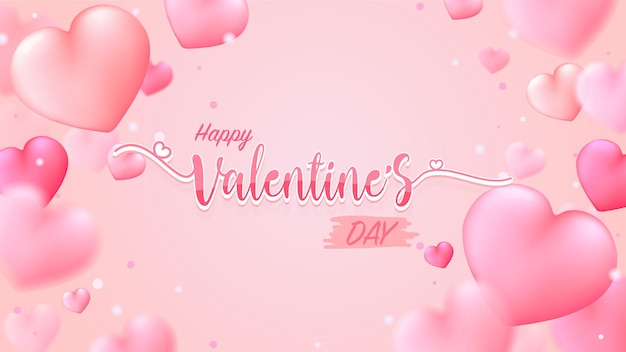 Feliz día de san valentín fondo con corazones