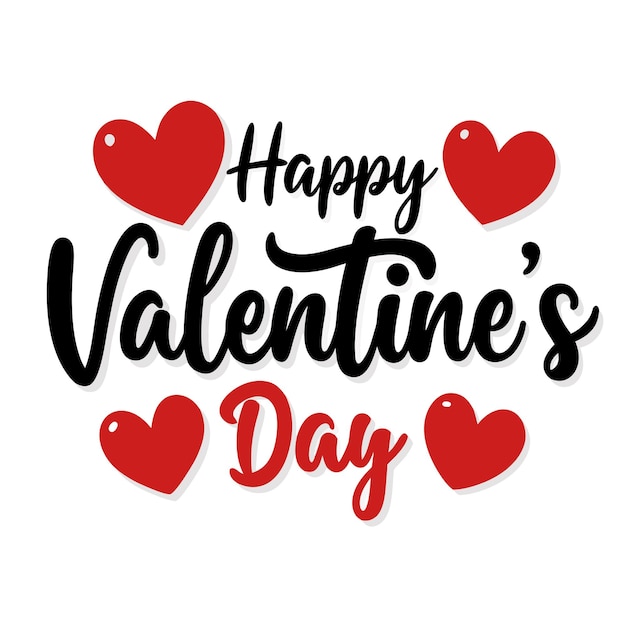 Feliz día de San Valentín Ilustración vectorial de tipografía