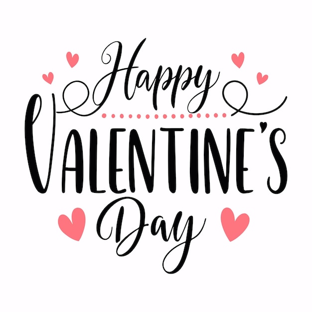Feliz día de San Valentín Ilustración vectorial de tipografía