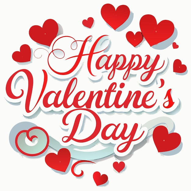 Feliz día de San Valentín Ilustración vectorial de tipografía