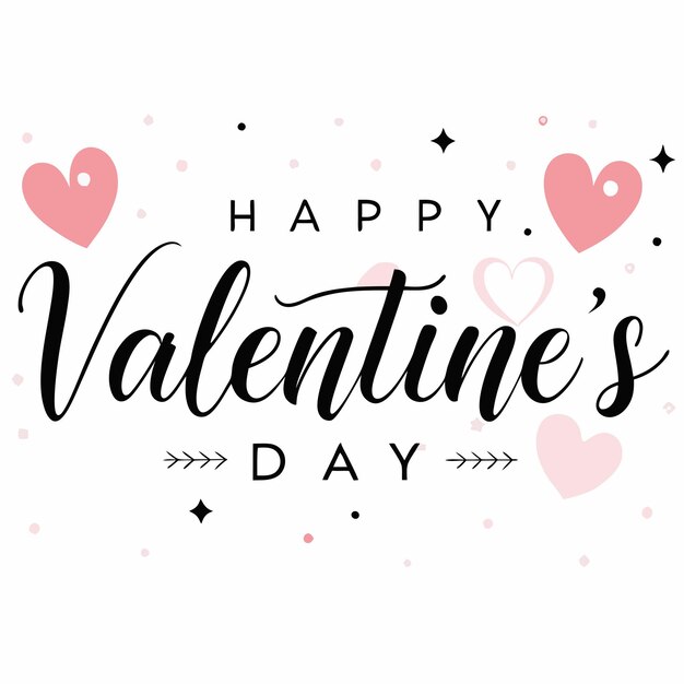 Feliz día de San Valentín Ilustración vectorial de tipografía