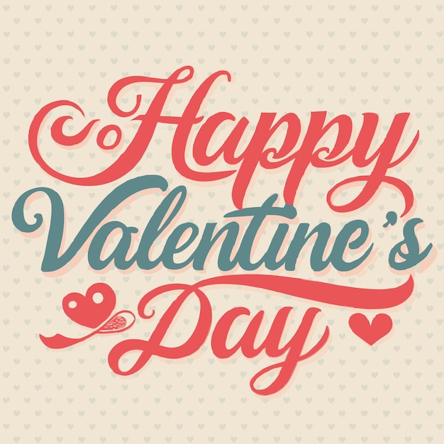 Feliz día de San Valentín Ilustración vectorial de tipografía